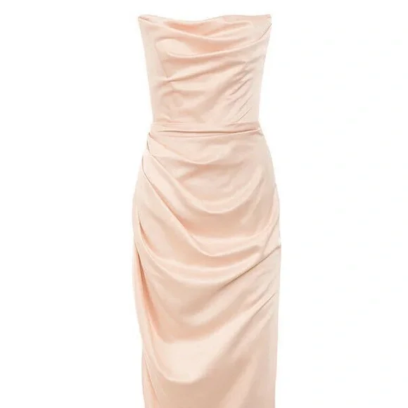 House of CB Adrienne Blush strapless gown